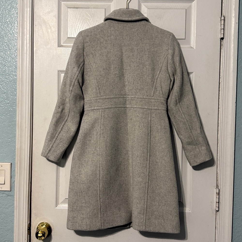 J Crew Lady Coat Wool Blend Gray Trench NWT Size 0P - Picture 5 of 10